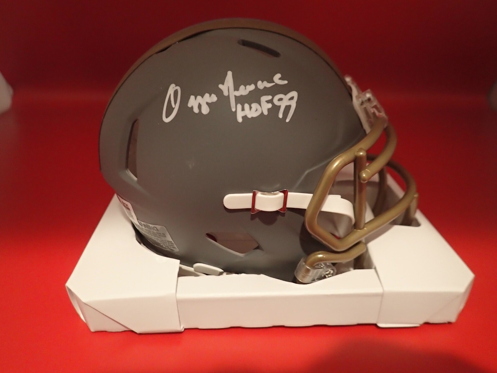 Ozzie Newsome Autographed Signed Cleveland Browns Browns Slate Mini Helmet W/HOF 99 Beckett BS41240 