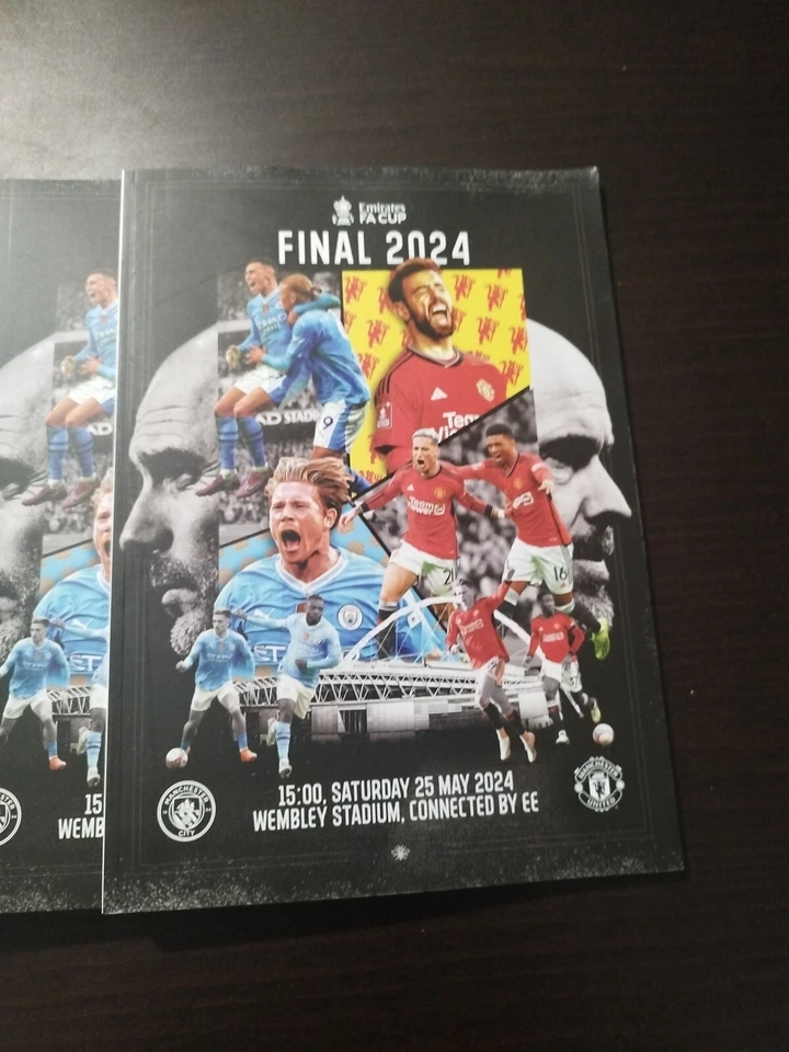 FA CUP FINAL PROGRAMME 2024 MANCHESTER CITY VS MANCHESTER UNITED WEMBLEY STADIUM - Image 2 of 2