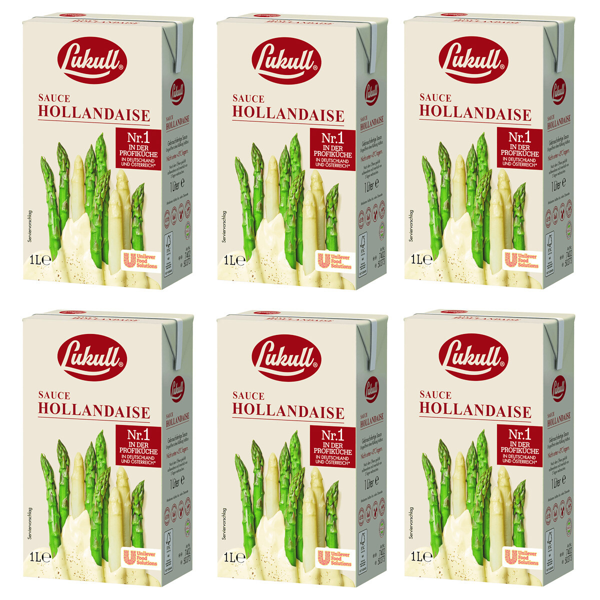 Lukull Sauce Hollandaise mit zart cremiger Konsistenz 1000ml 6er Pack