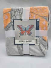 Butterfly Soft Throw / Blanket - 50" x 60" - Pastel coloring - lightweight