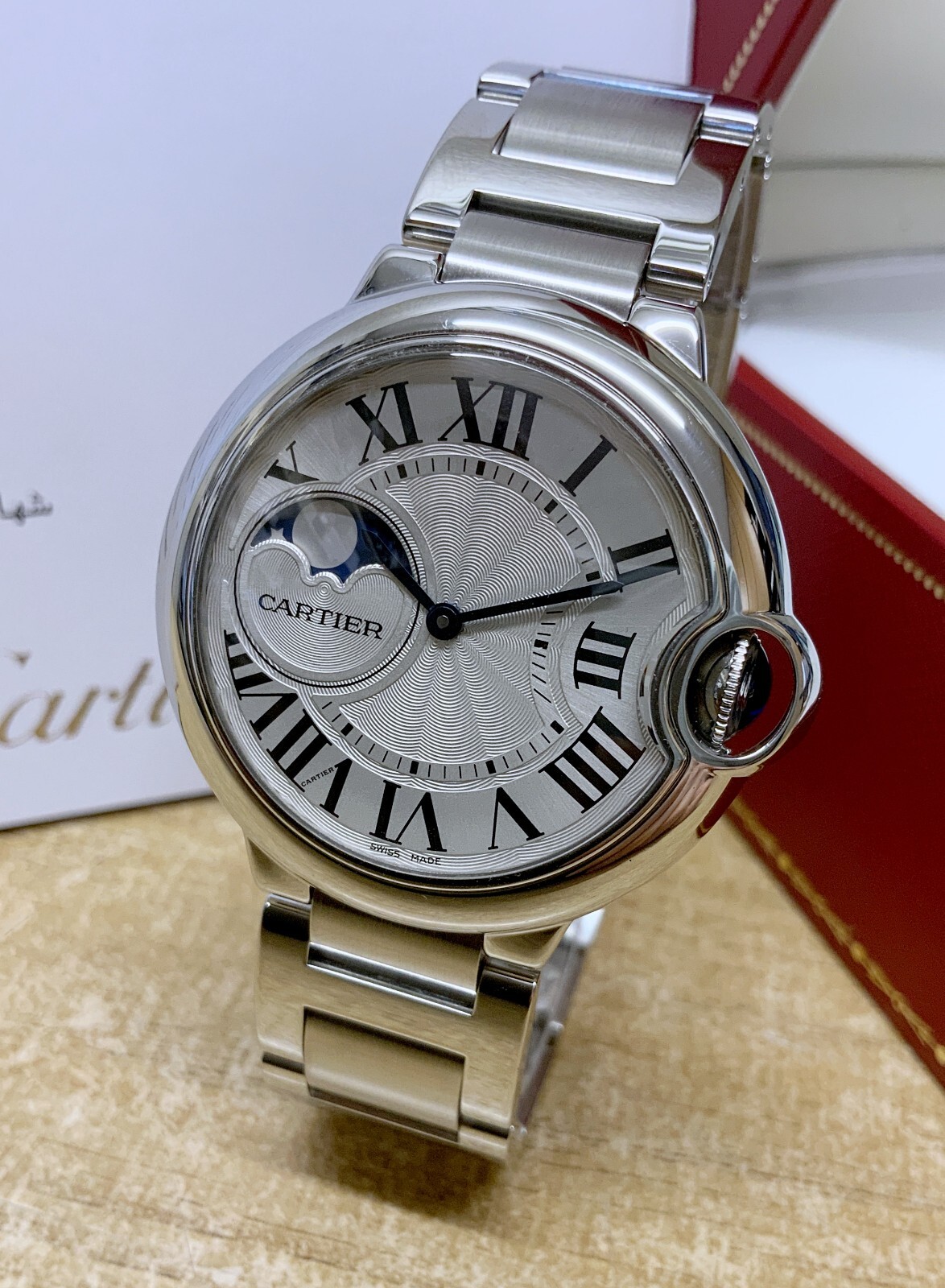 Cartier Ballon Bleu Moonphase WSBB0020 37mm Serviced In 2024 Box & Papers 2018