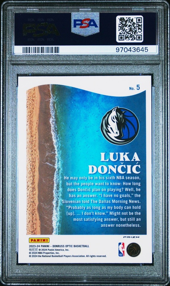 202324 Donruss Optic Luka Doncic Purple Splash Prizm PSA 9 Mint eBay