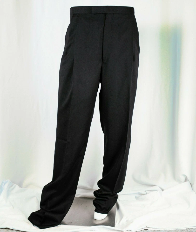 Pantalones de Esmoquin JOSEPH ABBOUD Negro con Suspensión Botón Inserto Hombres Talla 36"W x 36"L Foto 4 de 4