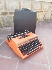 Brother Deluxe 650TR portable typewriter, vintage orange Brother typewriter thumbnail