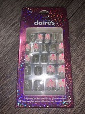 Claire s Pink Silver  Cupcake press on stick ...