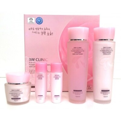 3W CLINIC FLOWER EFFECT EXTRA MOISTURIZING SKIN CARE 3 SET, Gift set, KBeauty