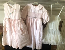 Girls Dress Slip Lot Smocked Embroidered Church Party Pink 5 7 Will Beth