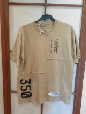Kanye 350 Boost Designer Vintage Kunst T-Shirt Yeezyus Abloh beige XXL 2XL NEU!