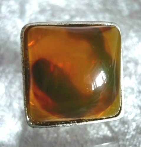 3 varietà: imponente + grande anello gioiello folcloristico ambra + intarsio argento Tibet - Foto 4 di 5