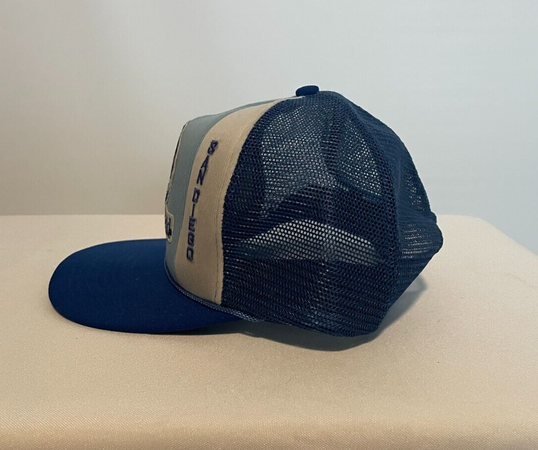 Vintage Sea World Hat Blue White 80s Cap Mesh Trucker Logo  display picture 3