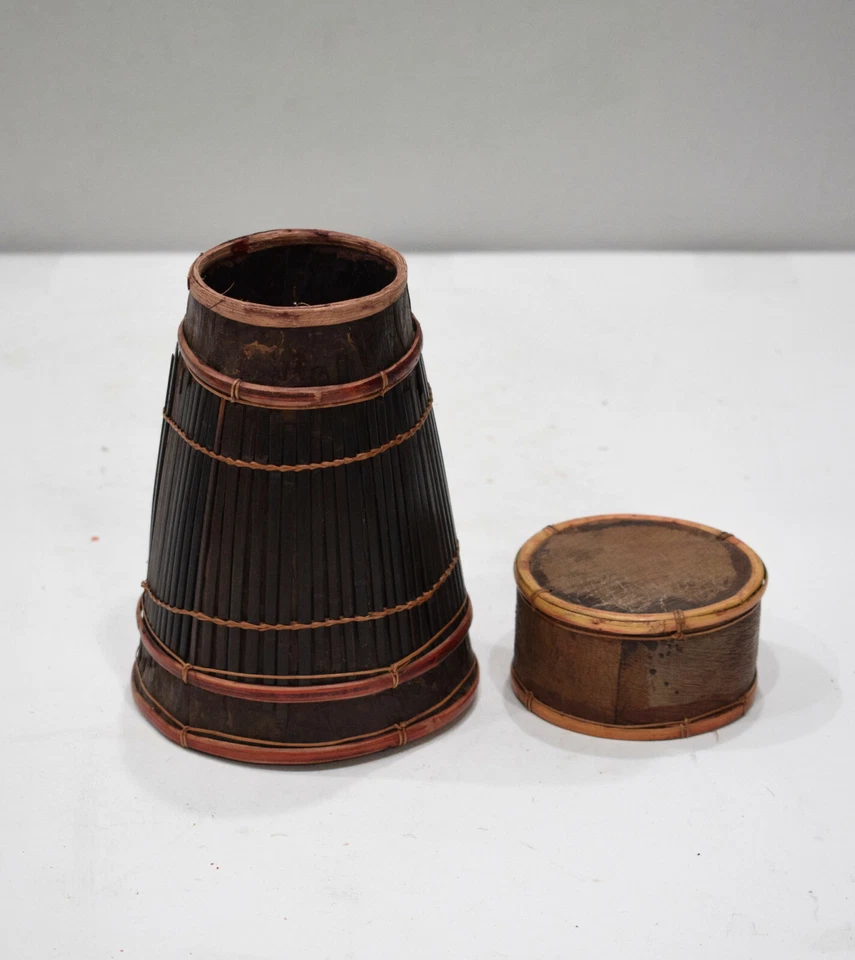 Basket Indonesian 2 Palm Leaf Container's  - Image 2 of 4