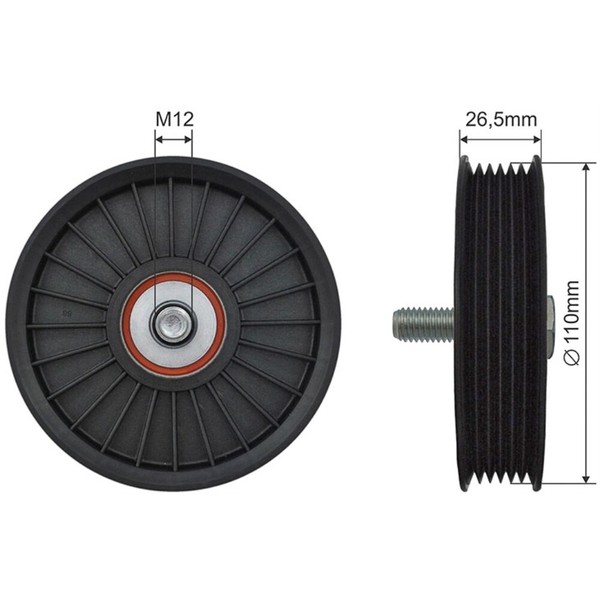 NTY Umlenk-/FüHrungsrolle Keilrippenriemen FüR Chevrolet Aveo/Kalos SchräGheck-image
