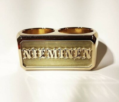 Men's Customization Name Letter Two Finger Ring Solid Metal 925