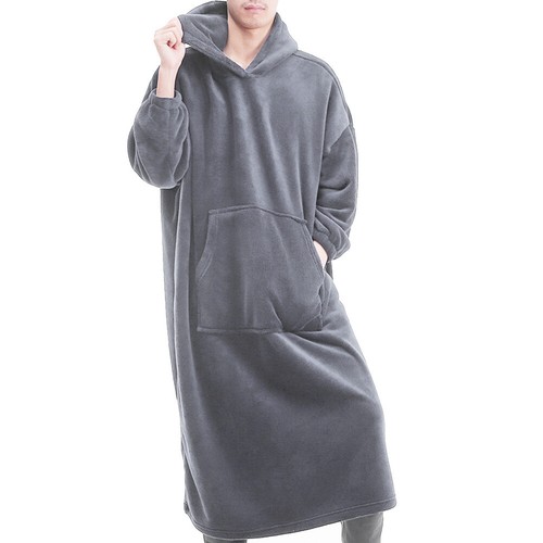 UK Men&Women Extra Long Hoodie Blanket Oversized Hooded Sweatshirt Sherpa Fleece - Picture 14 of 45