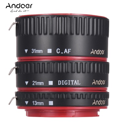 Andoer Portable Auto Focus AF Macro Extension Tube Adapter Ring 13/21/31mm W7S1