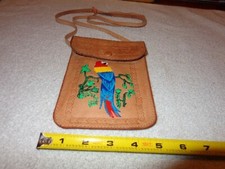 COSTA RICA LEATHER PURSE HAND MADE -PAINTED TOOLED NEVER USED 5x7 in Z 330
