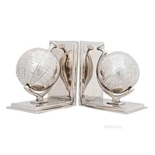 Alum Globe Bookend Set Of Two