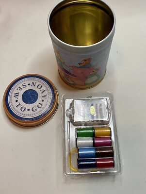 Avon Gift Collection Sew To Go Sewing Kit Mouse Mice Decorative Tin Seamstresses