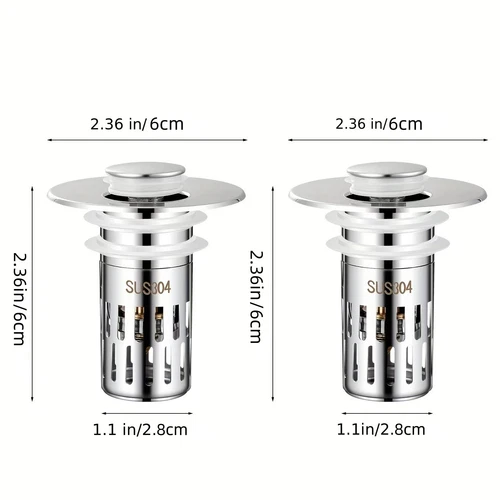 Universal Bathroom Sink Stopper Drain Strainer Pop Up Drain Stopper Stainless - Picture 15 of 20