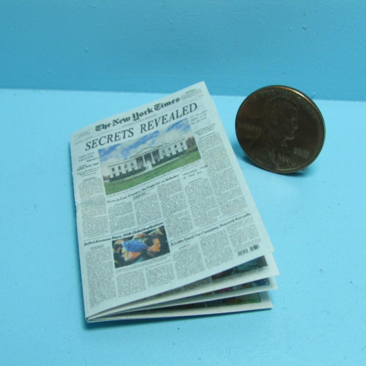 Miniatura Per Casa Delle Bambole - Giornale New York Times Completo Di Pagine Stampate L4126