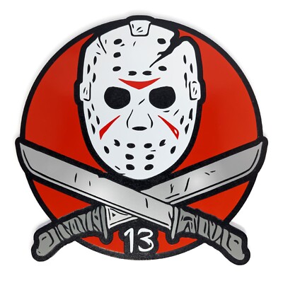 Engraved Friday the 13th Jason Hockey Mask Sign Wall Art