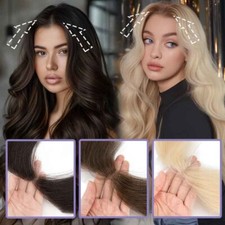 9A 100 Remy Human Hair Topper Top Piece Toupee Lace Frontal Hairline Lace Base