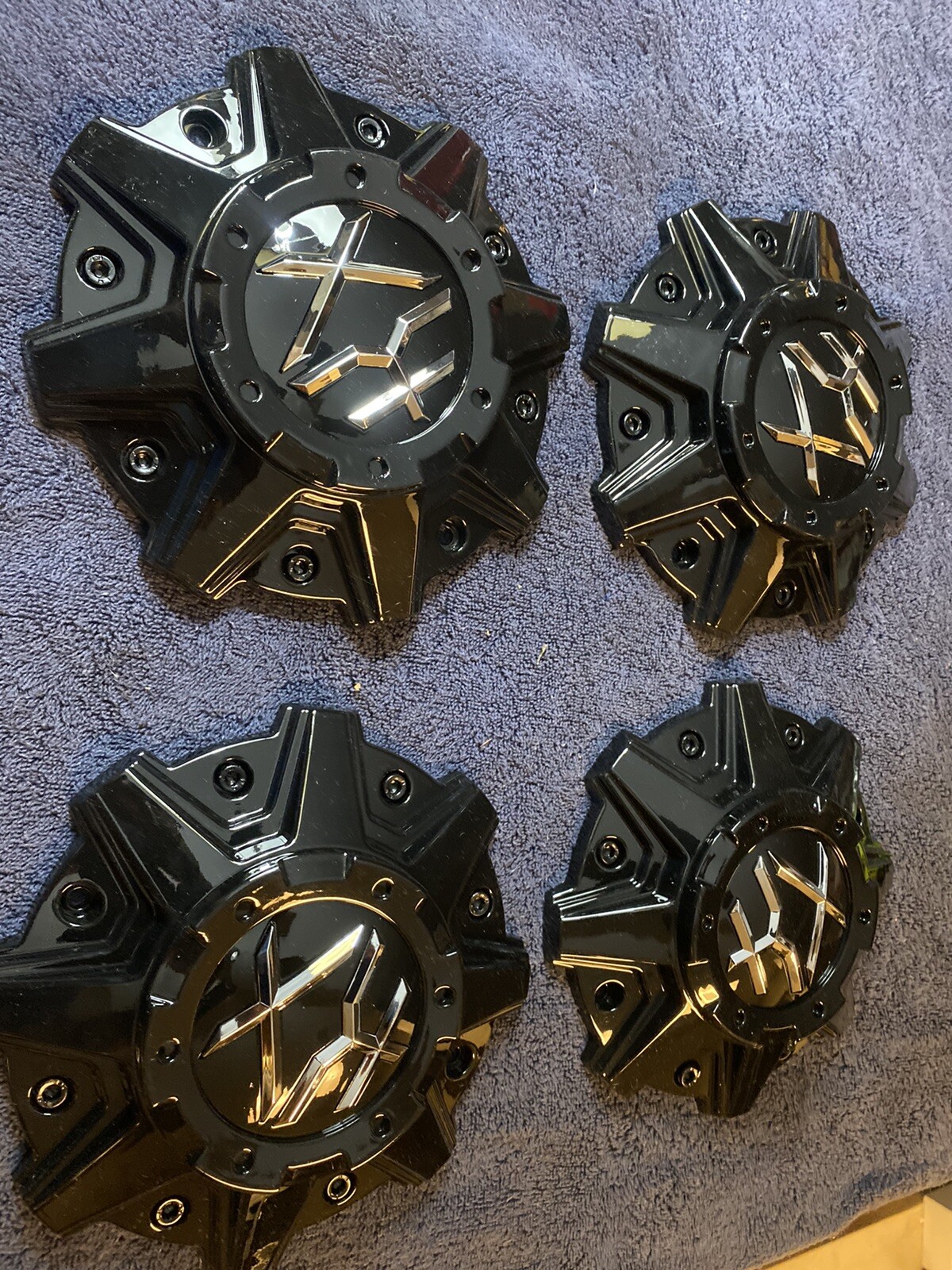 KX OFF ROAD WHEEL CENTER CAP 369A0104 GLOSS BLACK 8 Inches Diameter