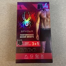 SPYDER Performance Boxer Briefs Mens Large L 36-38 Multicolor 4-Pack NEW