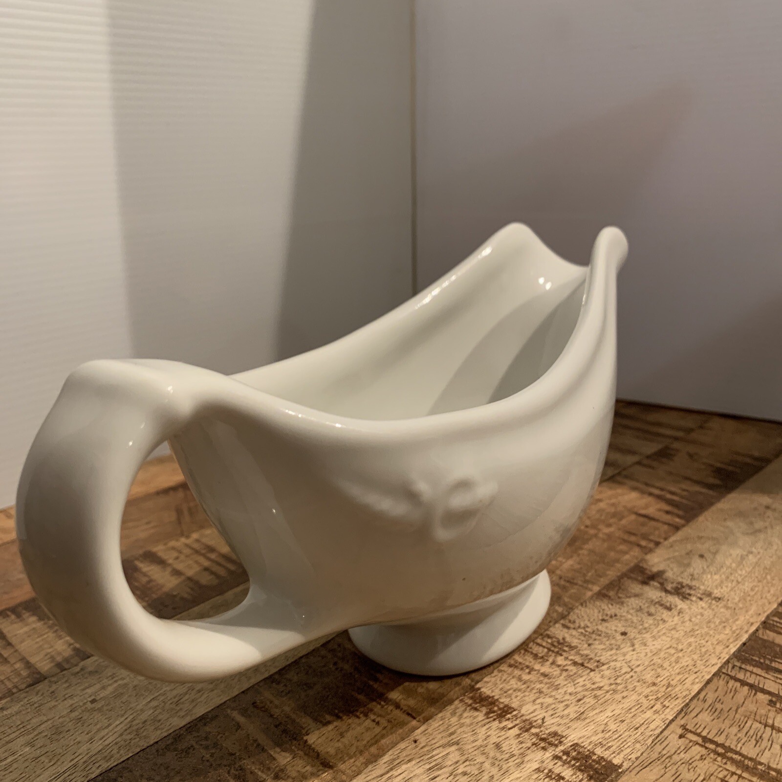 Vintage Hall Gravy Boat White Ironstone Made In USA Farmhouse Kitchen