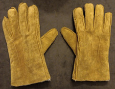 Vtg Women's Large Wells Lamont Brown Cowhide Leather Faux Fur Lined Gloves