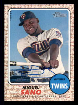 2017 Topps Heritage Real One Autograph/Auto #MS Miguel Sano Twins Blue Ink b