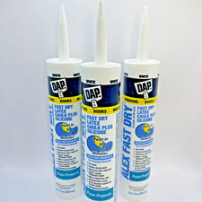 3 Tubes of NEW DAP Alex Fast Dry 10.1 oz White Acrylic Latex Plus Silicone Caulk