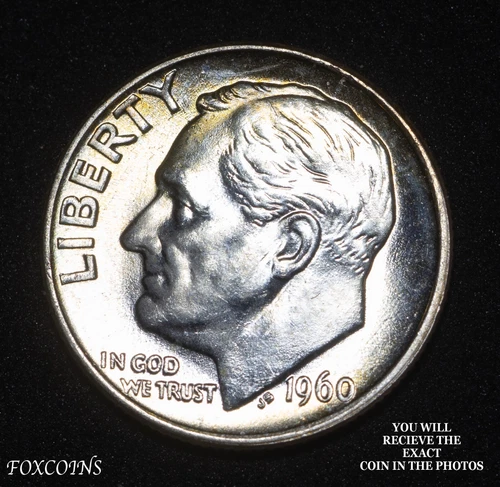 1960-P Roosevelt Dime Near FB GEM ++ UNC Coin