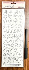 Letter Stickers Silver Script Scrapbooking Card Journal 3 sheets
