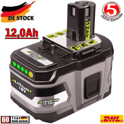 18V 12,0Ah TOOLS Akku für RYOBI OnePlus Lithium RB18L50 P109 P108 P104 Batteries
