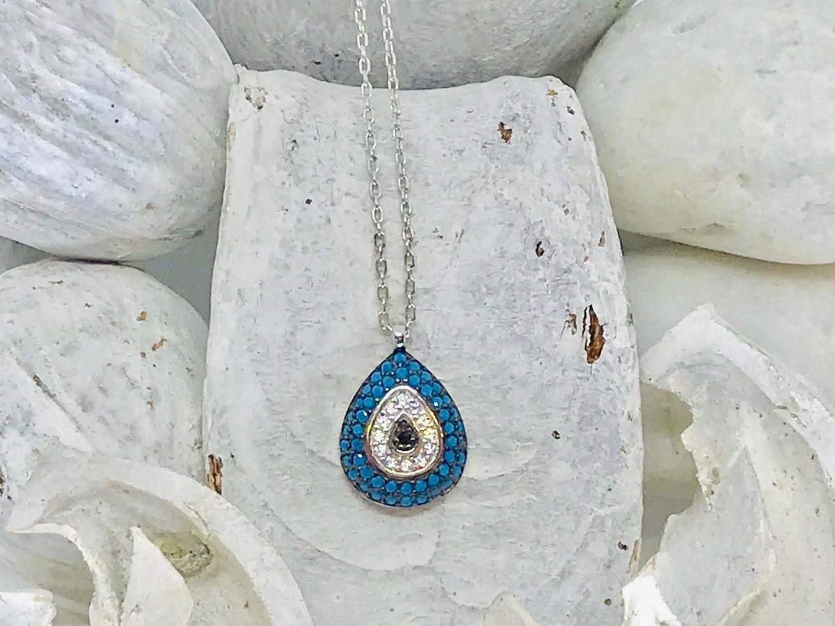 Blue zircon deals pendant necklace