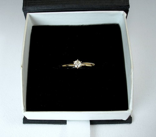 0,18 ct runder I/VS-2/VG natürlicher Diamant 14 K Gelbgold Solitär war 895 $ Video - Bild 10 von 12