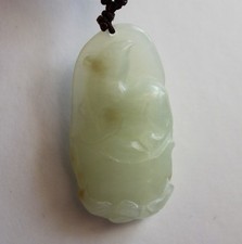 CERTIFIED Natural Hetian Nephrite JADE Amazing Carved Bear Pendant P260