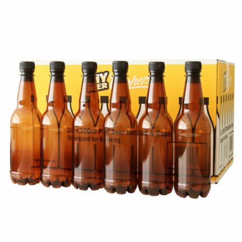 Coopers Amber PET Bottles 500ml (Carton of 24) with Tamper Evident Screw Caps