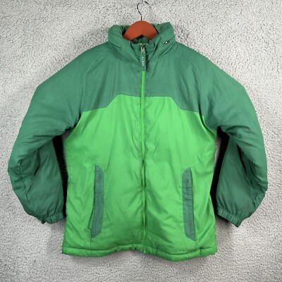 L.L. Bean Kids Bright Colorblock Winter Jacket Green Thinsulate Sz L 14-16
