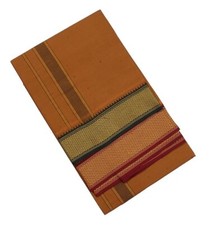 Cotton Men  s Dhoti/Angavastram/Panjakejam  Size: 2 mtr, Brown, Pack of 1 