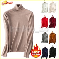 Feinstrick-Pullover Damen Kaschmir Pulli Roll...