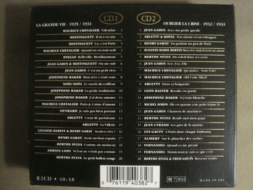 V/A CHANTONS FRANCAIS (1925-1933 LA GRANDE / OUBLIER LA CRISE) 2-CD '97 GOLD NM - Imagen 2 de 5