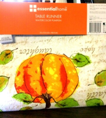 THANKSGIVING FALL AUTUMN  TABLE RUNNER 15'' X 72'' NEW COTTON/POLYESTER WASHABLE