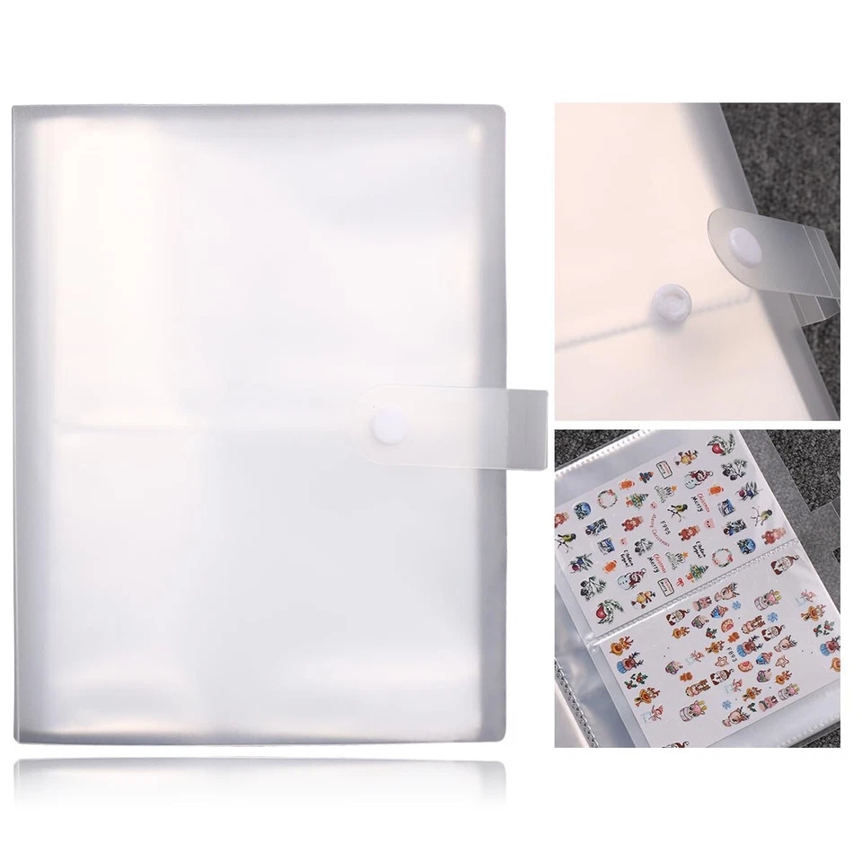 144 Slots Clear Nail Art Sticker Storage Book Decals Collecting Album Nails - Image 3 of 4