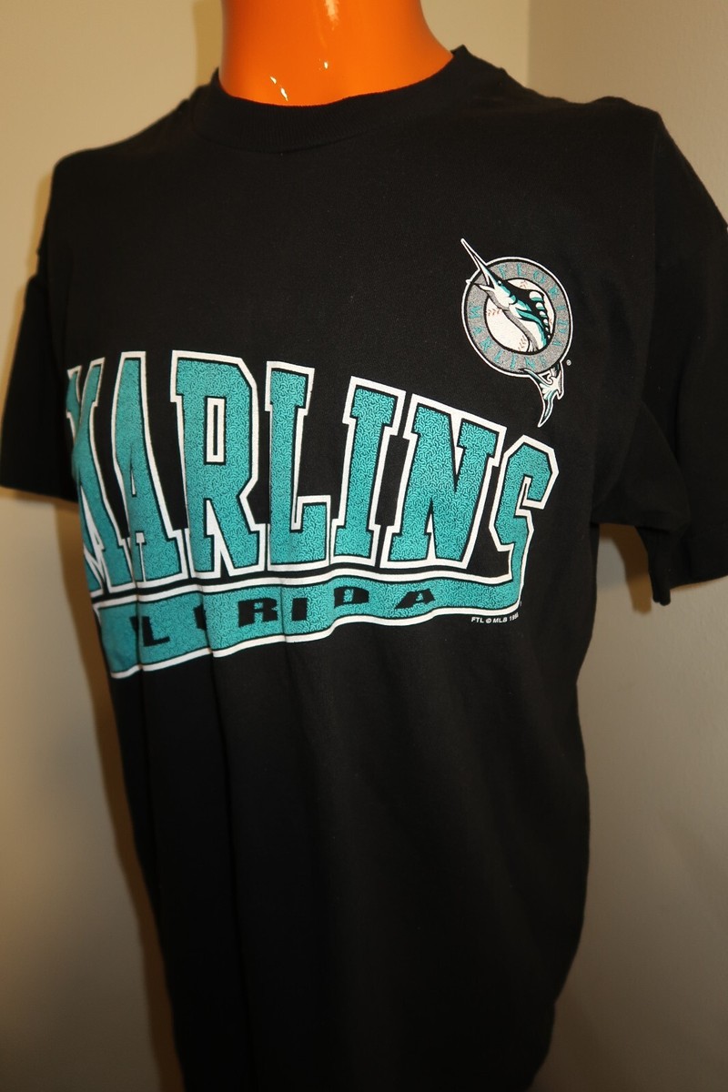 B3 Vintage 90s 1998 Florida Marlins Black Tee T-Shirt Men's B3 Vintage 90s 1998 Florida Marlins Black Tee T-Shirt Men's
