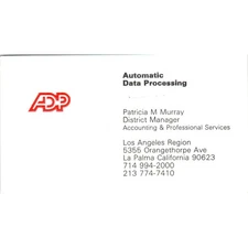 Patricia M Murray ADP Automatic Data Processing Houston Business Card SD8-B16