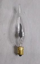 10 NEW CANDELABRA FLAME TIP LIGHT BULB, CLEAR FLICKER FLAME BULB, 3W, 120V, E12