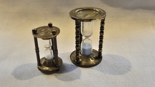 2 dekorative Sanduhren Messing &ndash; Vintage Hourglass &ndash; 7,5 & 11 cm &ndash; Antik-Stil