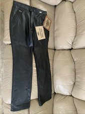 Genuine Harley Davidson black LEATHER spandex riding pants Women  s size 40/12